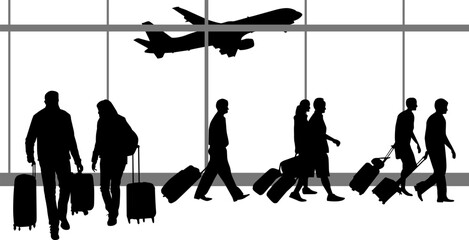 Airport Activity Vector Illustration