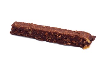 tempting chocolate wafers on a white background