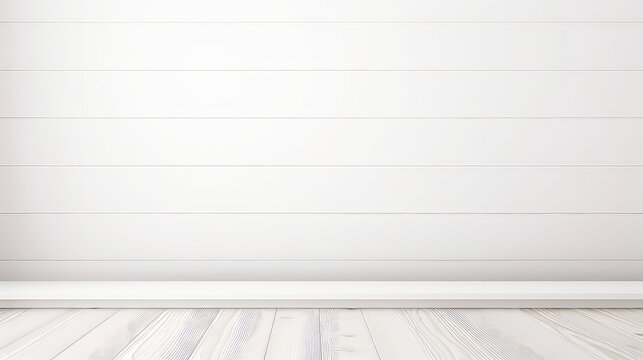 White wooden table and white wall background. Mock up,