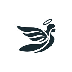 Obraz premium beautiful angel logo vector illustration template design