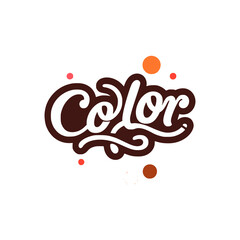 color sticker lettering vector illustration template design