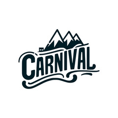 mountain carnival lettering vector illustration template design