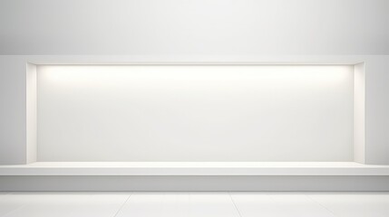 Empty white room with light from the window. 3d rendering.