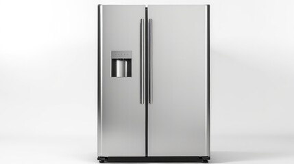 3d rendering of a black fridge isolated in white studio background.