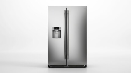 3d rendering of a black fridge isolated in white studio background.
