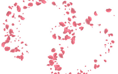 Fototapeta na wymiar Valentine's day Vector red symbols of love border for romantic banner or Red rose petals will fall on abstract floral background with gorgeous rose greeting card design. on transparent background