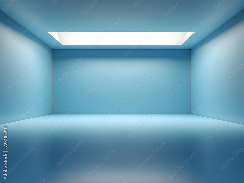 Poster abstract blue studio background for product presentation empty room design with shadow design. 3d ro