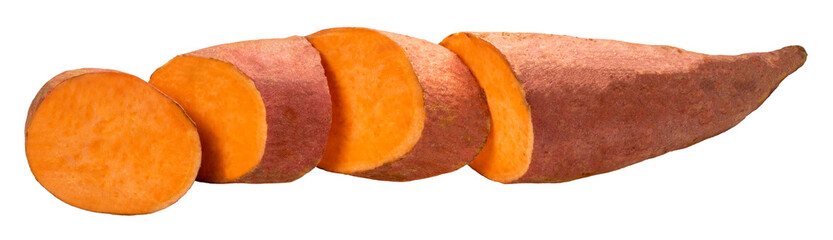 Orange Sweet potato isolated on white background, HamakoMachi Japanese Sweet Potato Isolate on...