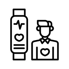 Smartwatch icon set style collection in line, solid, flat, flat line style on white background