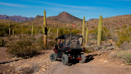 off road vehicles in the desert of Arizona near Quartzsite Az.