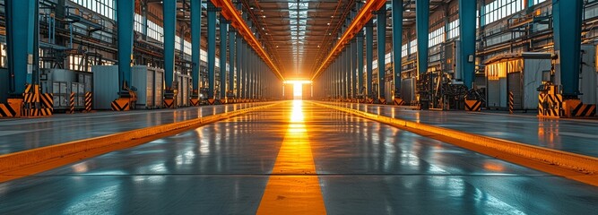 the interior of a large steel-constructed factory or industrial facility