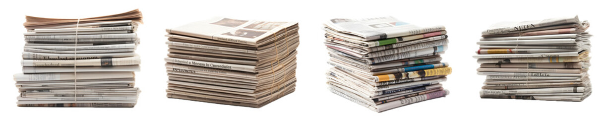 newspapers transparent PNG background, white background , Generative Ai