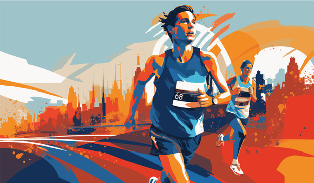 An sports person taking part in an athletics race