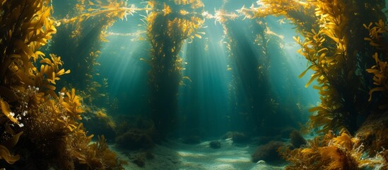 Obraz premium Mesmerizing Kelp Forest Underneath the Enchanting Sea