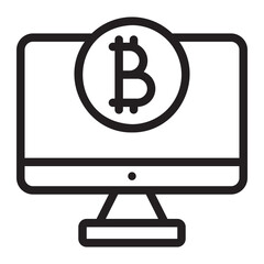 bitcoin line icon