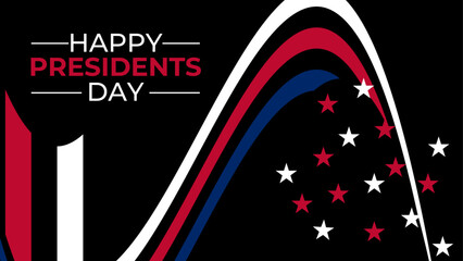 Happy Presidents Day with stars and ribbon. text lettering for Presidents day in USA. design for print greetings card, sale banner, cover, social media, flyer, poster, Colorful. Vector illustration