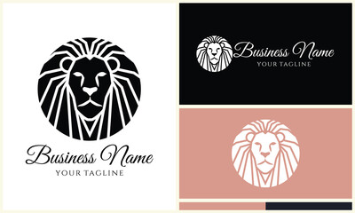 Fototapeta na wymiar silhouette lion head logo template