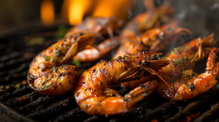 Juicy jumbo shrimp coated in a bold medley of fiery blackening es expertly seared on a blazing hot grill. The smoky backdrop adds depth and intensity to this Cajuninspired