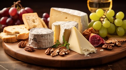 Gourmet Cheese Platter with Grapes, Figs, and Pecans