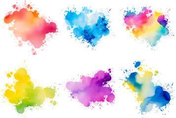 watercolor vector splashes; background for title and logo
