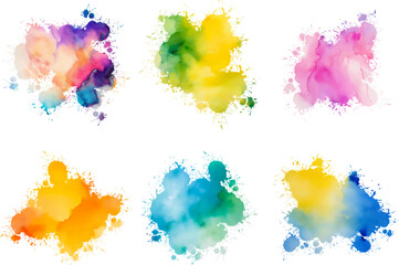 watercolor vector splashes; background for title and logo
