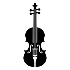 Violin vector art icon, clipart, symbol, silhouette