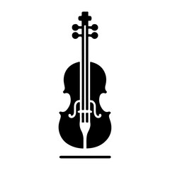 Fototapeta premium Violin vector art icon, clipart, symbol, silhouette