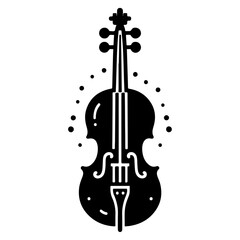 Fototapeta premium Violin vector art icon, clipart, symbol, silhouette