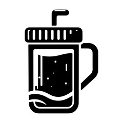 water plastic mug vector icon logo silhouette