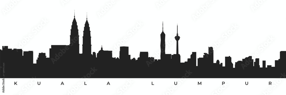 Wall mural Kuala lumpur city skyline silhouette