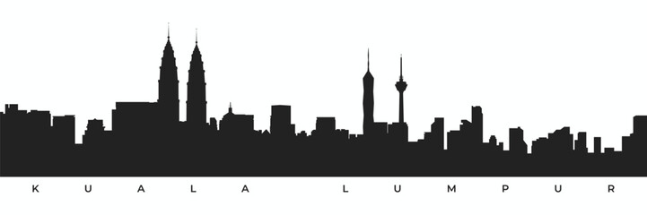 Obraz premium Kuala lumpur city skyline silhouette