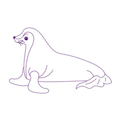Sea Dog Outline Illustration