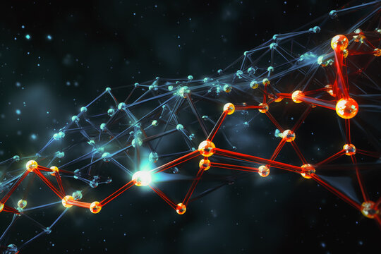 3d model of Science molecule, molecular DNA model structure