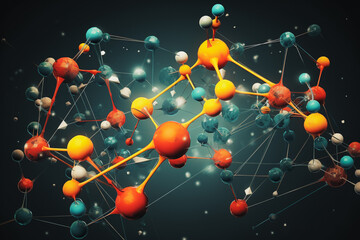 Obraz na płótnie Canvas 3d model of Science molecule, molecular DNA model structure