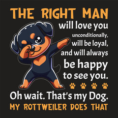 Loyal Companion Rottweiler T-shirt Design Illustration Vector
