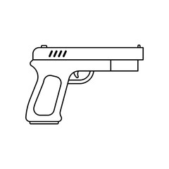 Gun line icon vector isolated on white background.