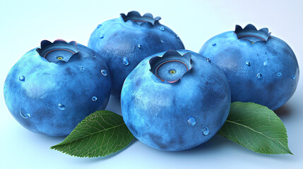 Obraz premium blueberries with leaves