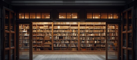 Captures of Public Library Bookshelf Seen from Inside