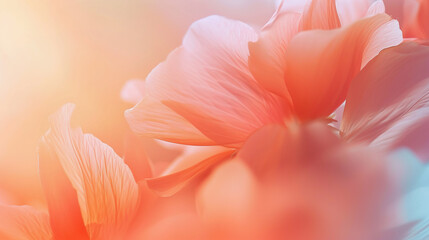 Abstract flower vibrant, dreamy background copy space. Spring summer banner