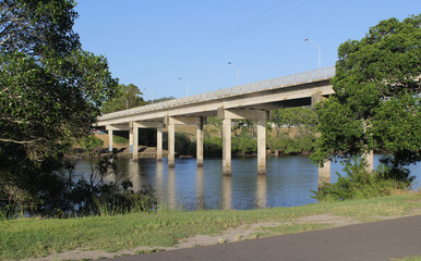 John Oxley Bridge over the Boyne River connecting Boyne Island and Tannum Sands in Queensland, Australia