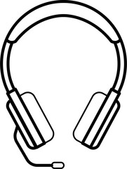 Headset Outline Illustration Vector