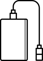 External Hard Drive Outline Illustration Vector