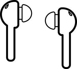 Earbud Outline Illustration Vector