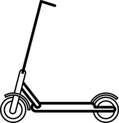 Electric Scooter Outline Illustration Vector