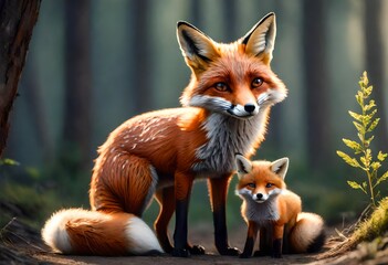 Obraz premium red fox vulpes