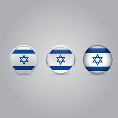 Vector Set of Israel Round Icons