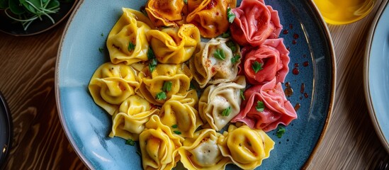 Colorful Meat Dumplings: Vibrant Pelmeni and Ravioli Delighting Meat Lovers with Every Bite
