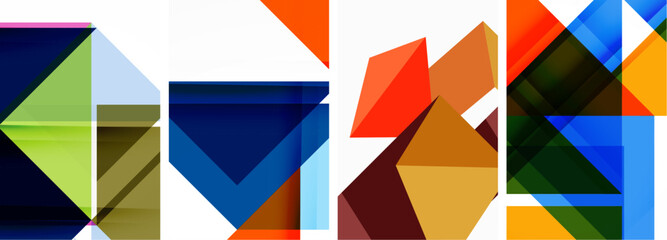 Triangle poster set for wallpaper, business card, cover, poster, banner, brochure, header, website