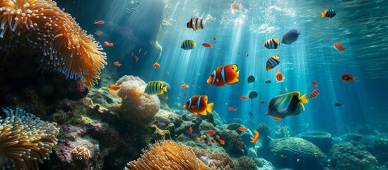 Fototapeta na wymiar Explore the Enchanting Tropical Fish in the Underwater World Landscape