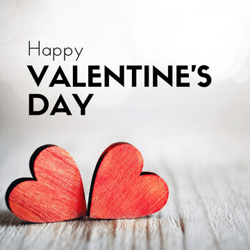 Happy Valentine's Day Card With Red Hearts and Pink and Red Background Valentine Day wishes Valentine Day Picture or post